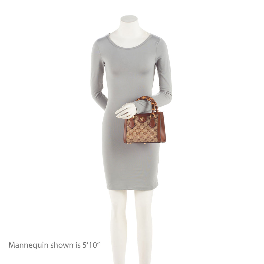 Gucci Crystal GG Canvas Bamboo Diana Mini Tote (SHF-E7QQjx)