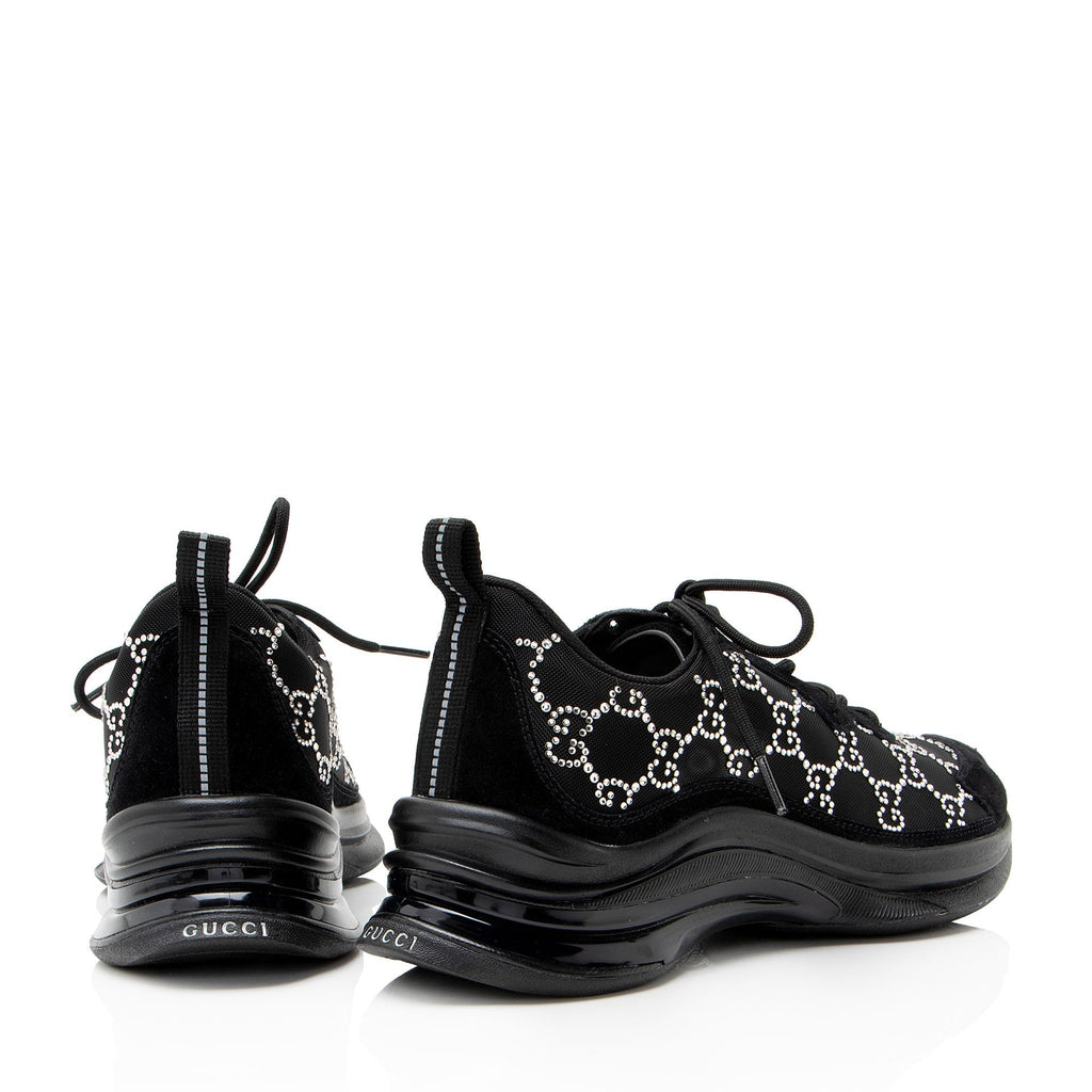 Gucci GG Canvas Crystal Run Sneakers - Size 7.5 / 37.5