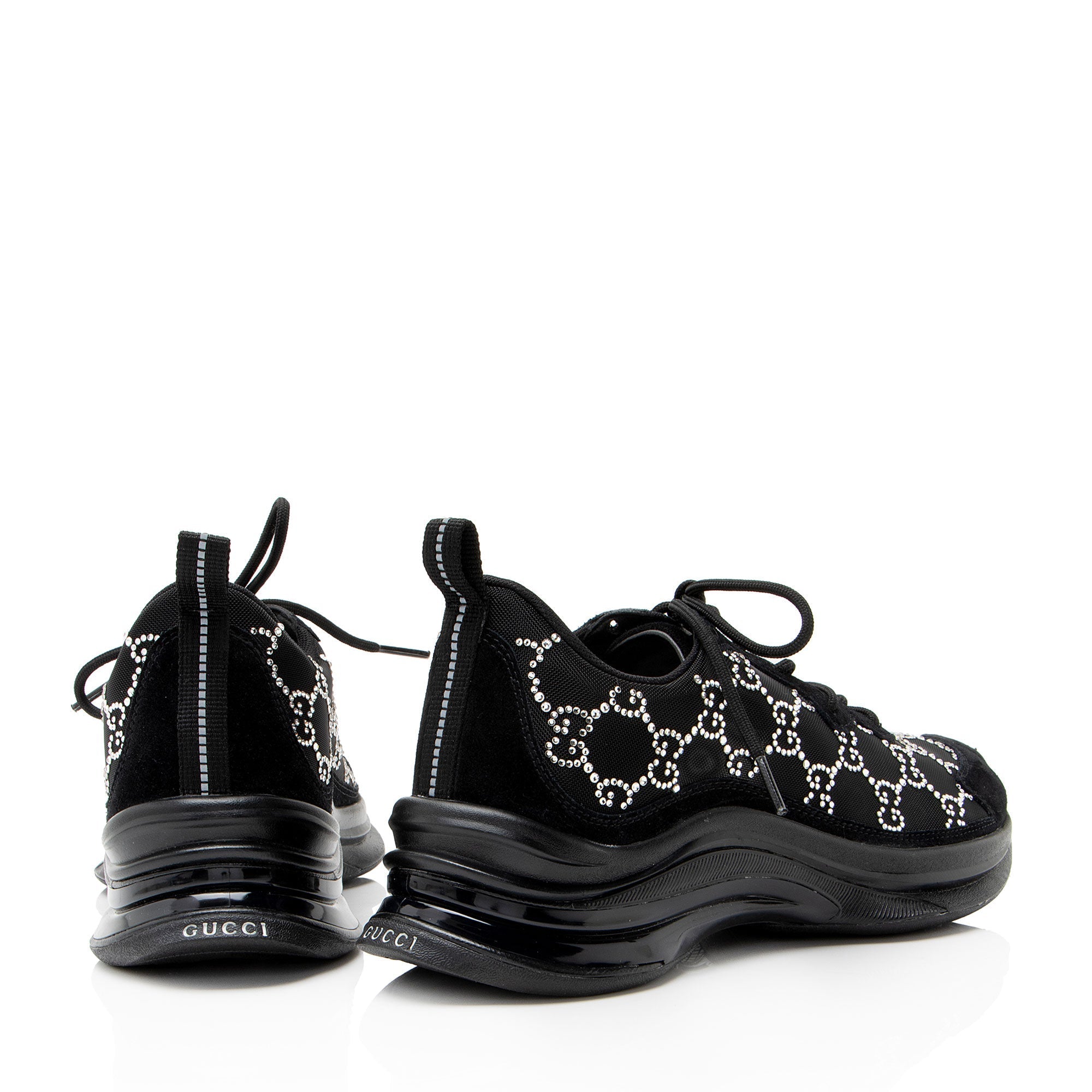 Gucci GG Canvas Crystal Run Sneakers - Size 7.5 / 37.5