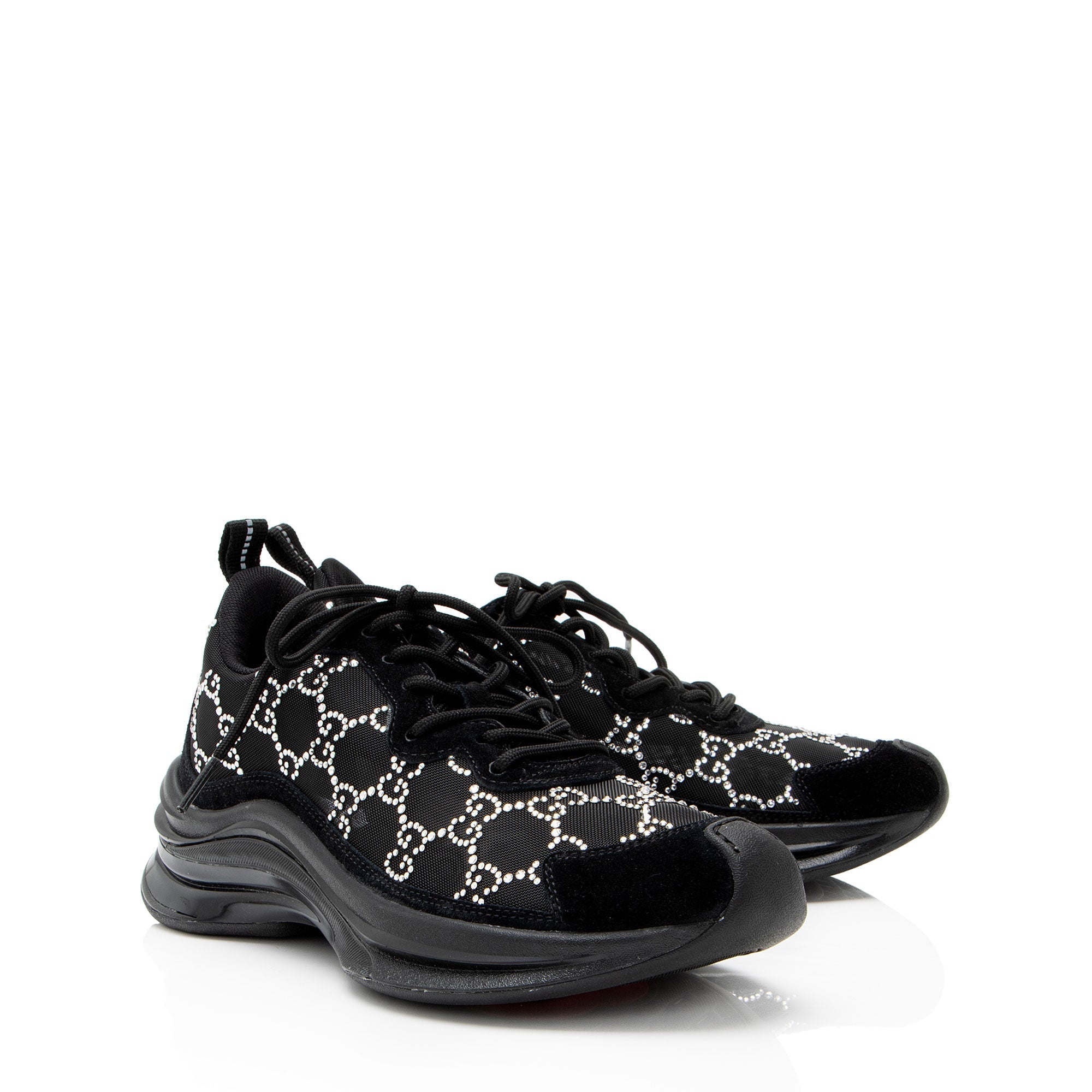 Gucci GG Canvas Crystal Run Sneakers - Size 7.5 / 37.5