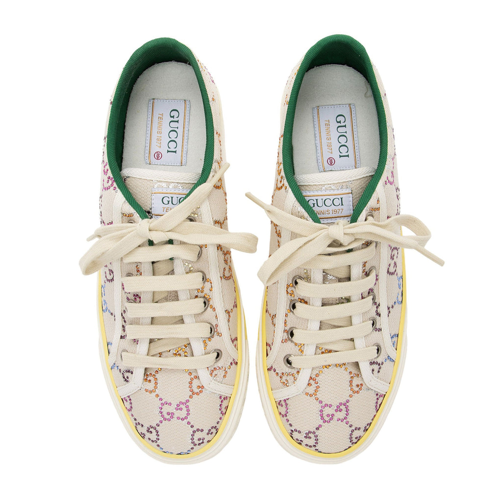 Gucci GG Canvas Crystal Tennis 1977 Sneakers - Size 9 / 39