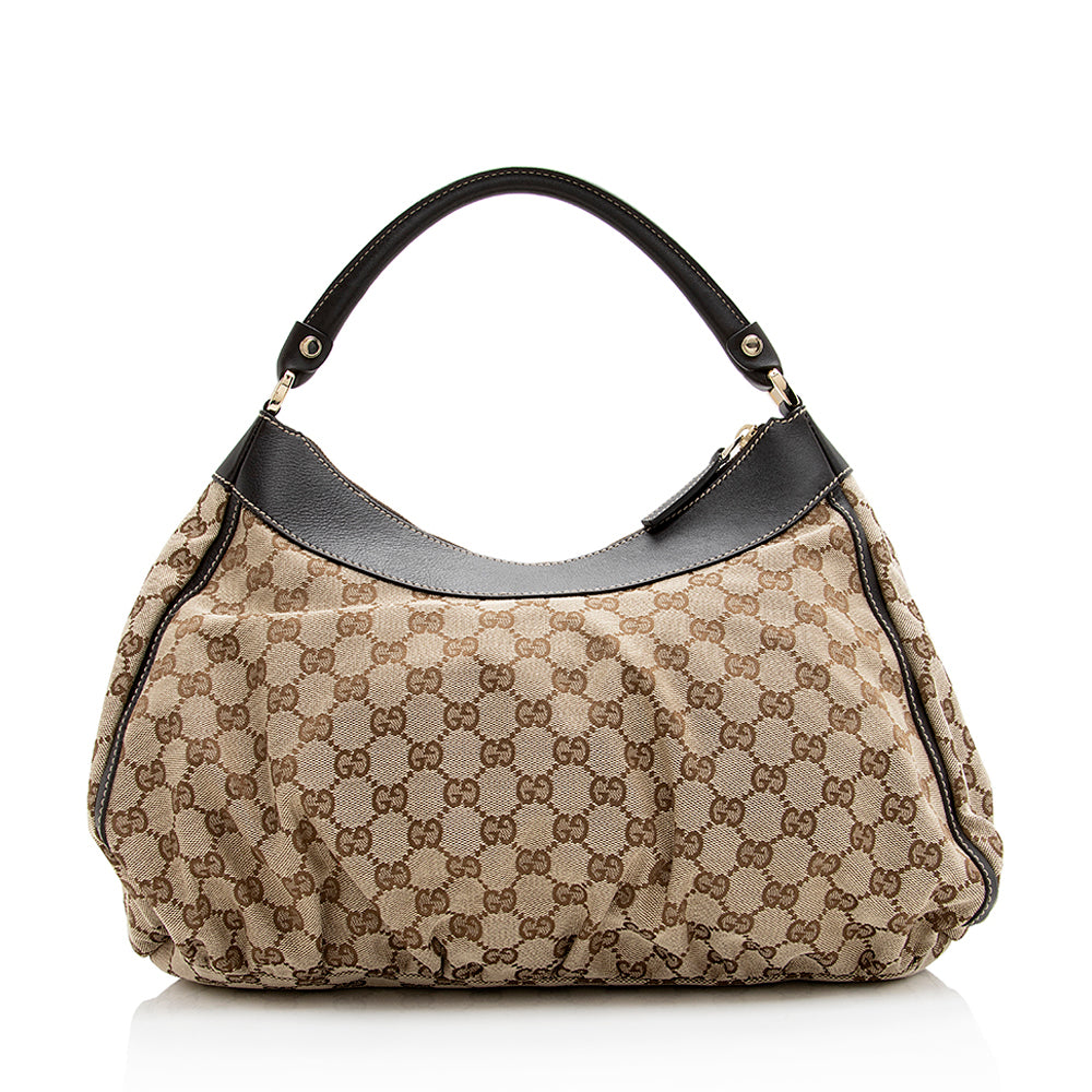 Gucci Gucci Canvas D-Ring Medium Hobo (SHF-19719)