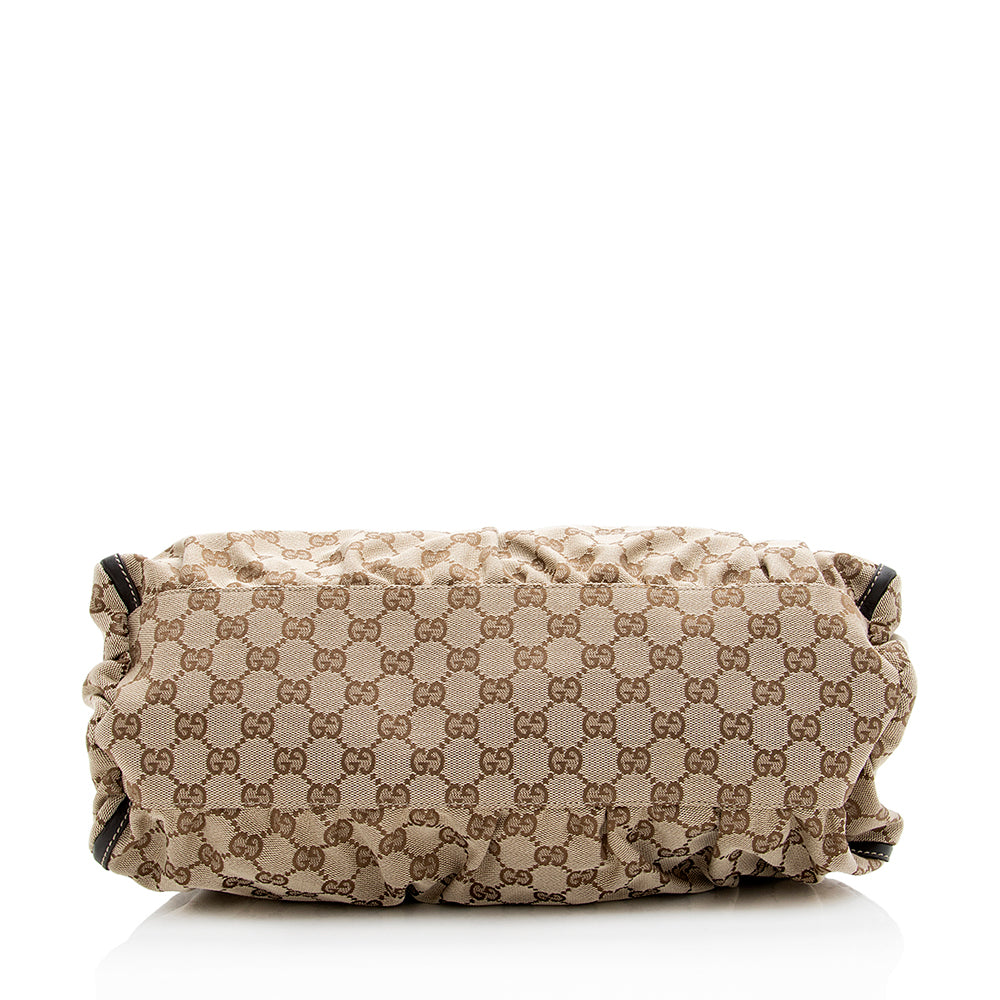 Gucci Gucci Canvas D-Ring Medium Hobo (SHF-19719)