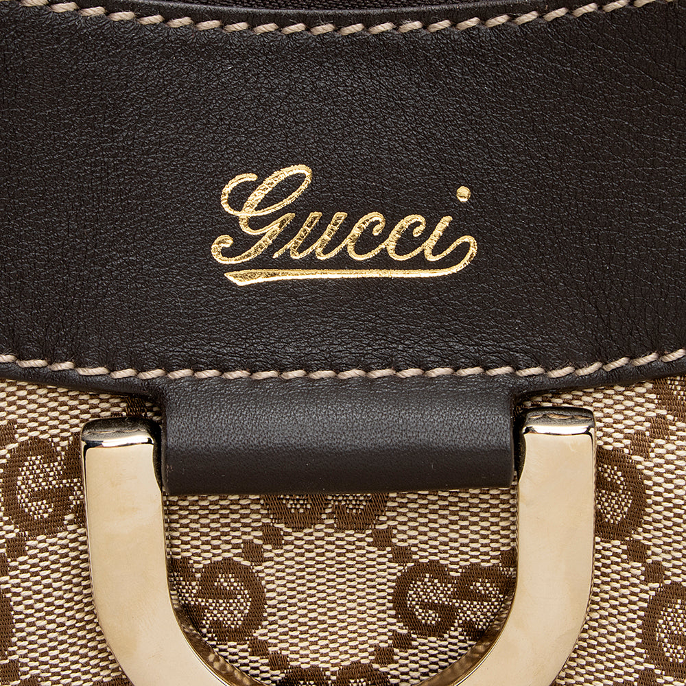 Gucci Gucci Canvas D-Ring Medium Hobo (SHF-19719)