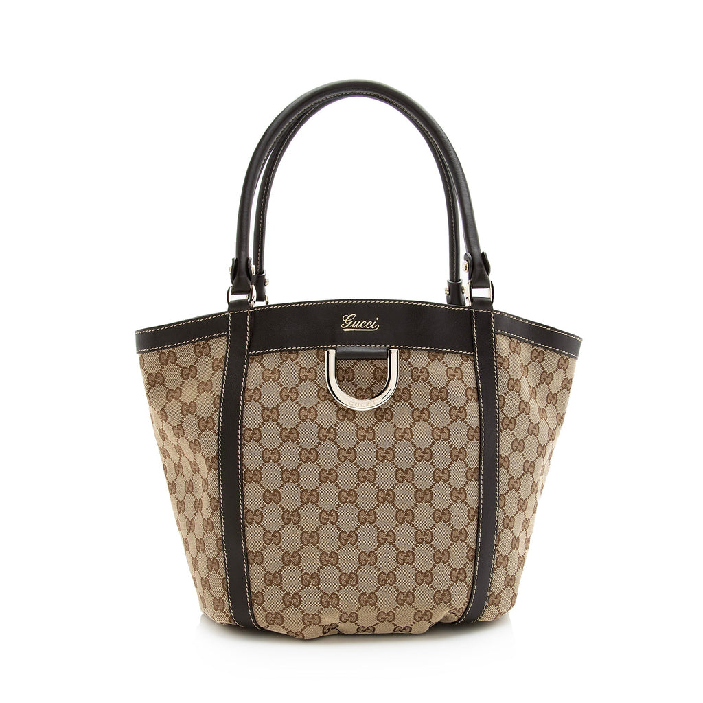 Gucci GG Canvas D Ring Medium Tote (SHF-22442)