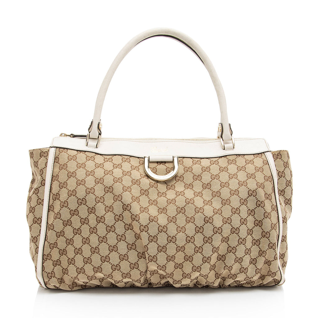 Gucci GG Canvas D Ring Zip Tote (SHF-E9HvFQ)