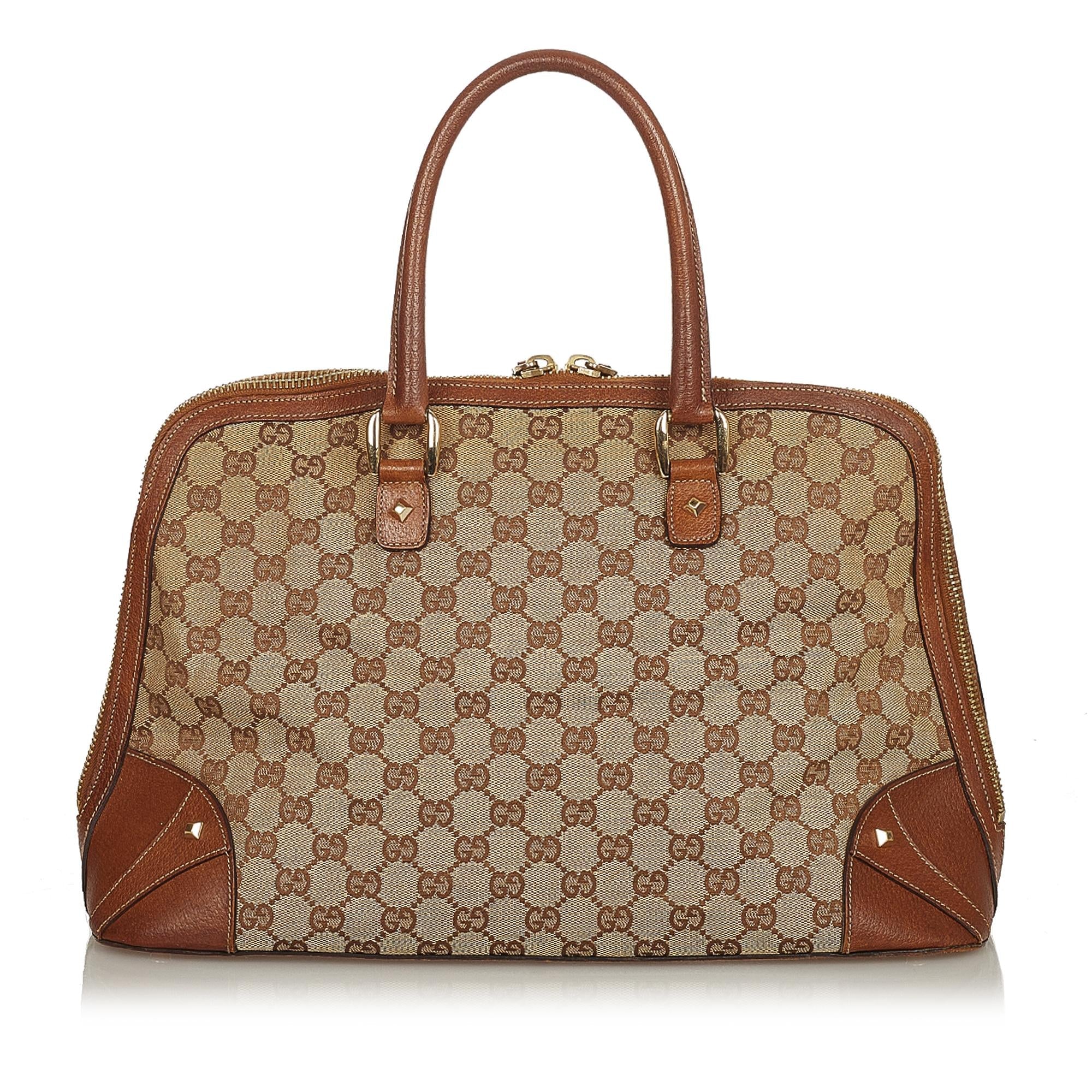 Gucci Gucci Canvas Dome Nail Handbag (SHG-25305)