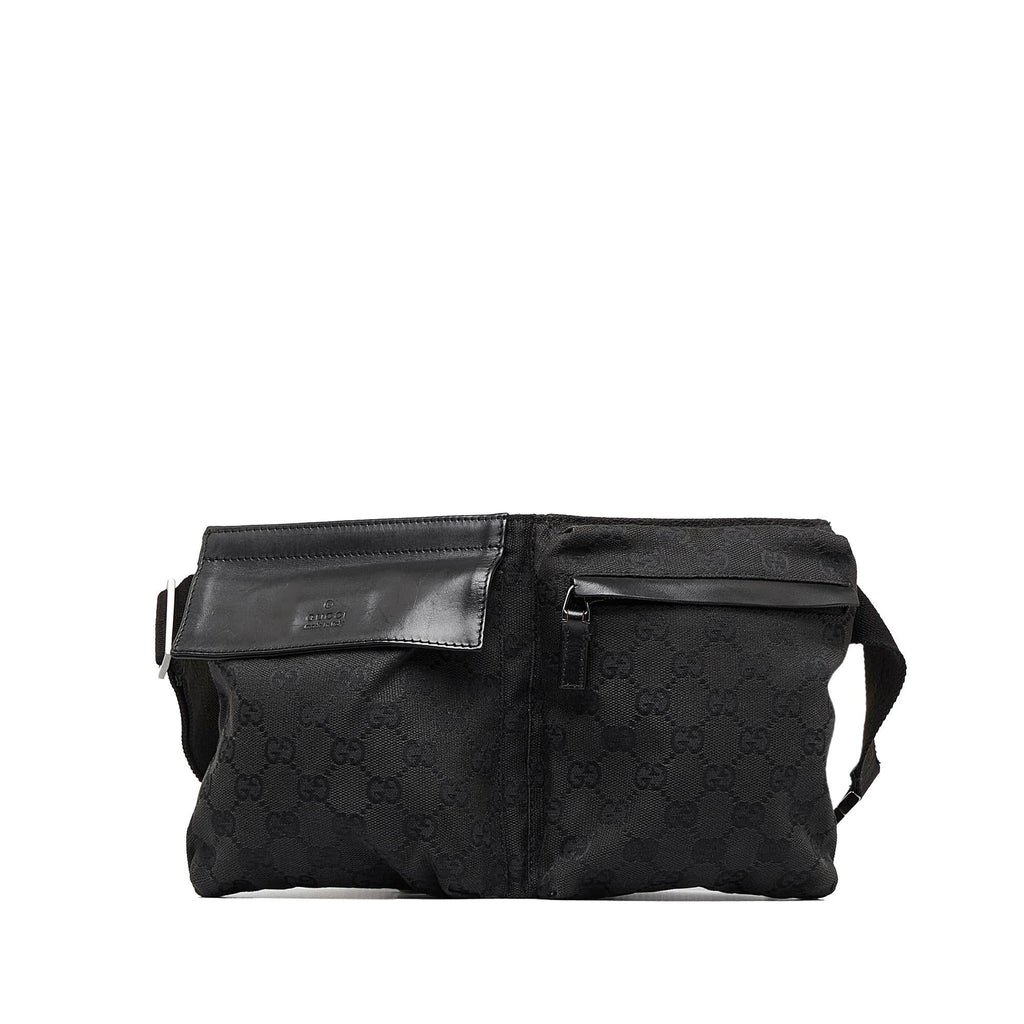 Gucci GG Canvas Double Pocket Belt Bag (SHG-9YRfAM)
