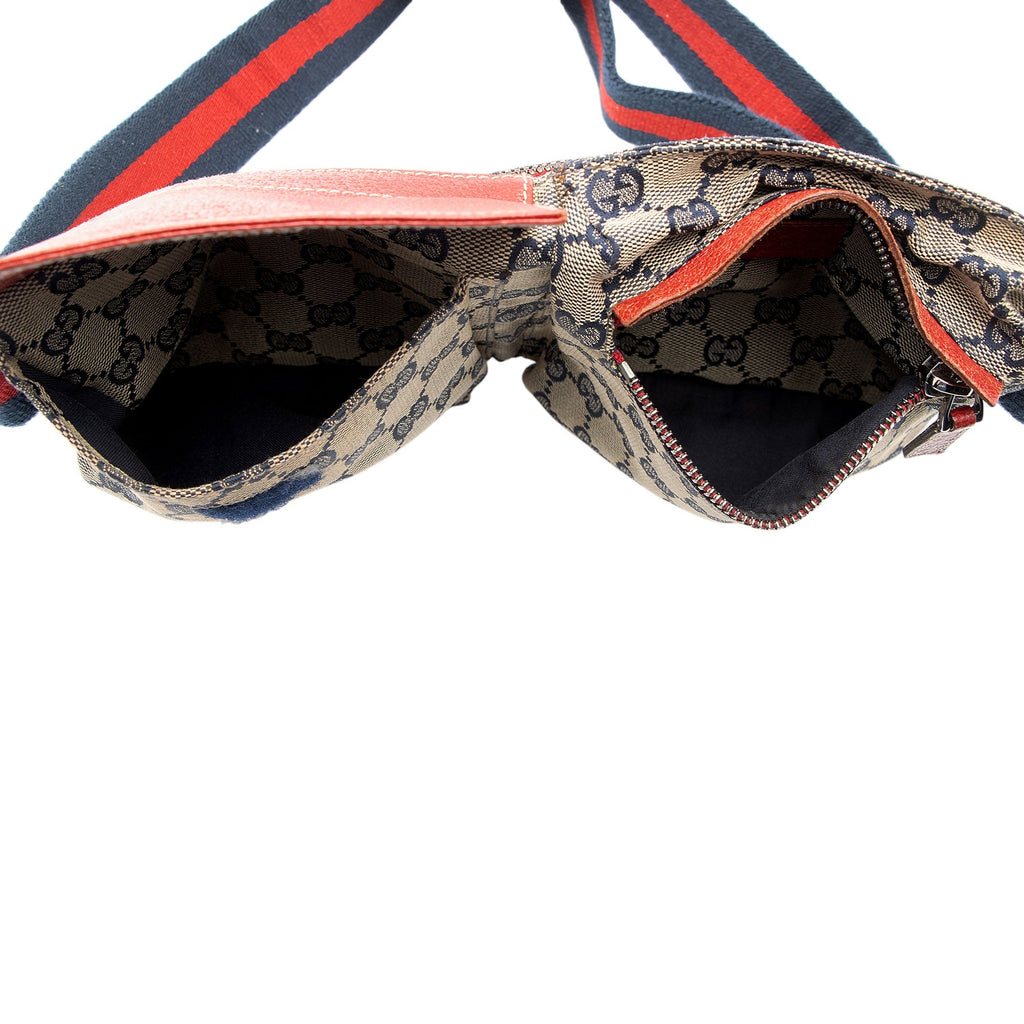Gucci GG Canvas Double Pocket Belt Bag (SHF-SkYvtK)