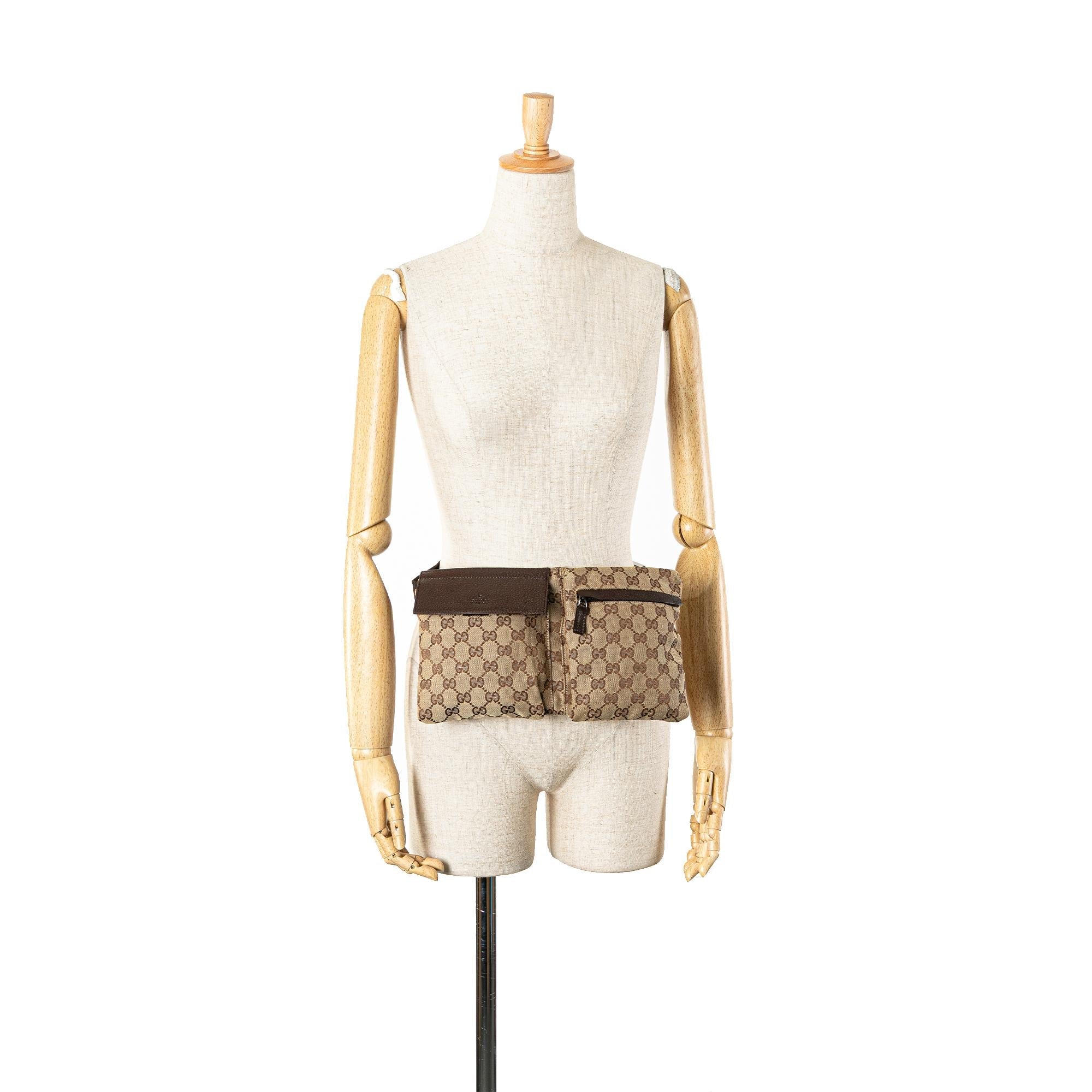 Gucci GG Canvas Double Pocket Belt Bag