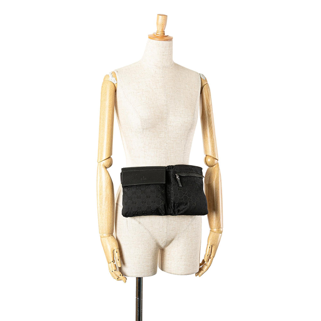 Gucci GG Canvas Double Pocket Belt Bag