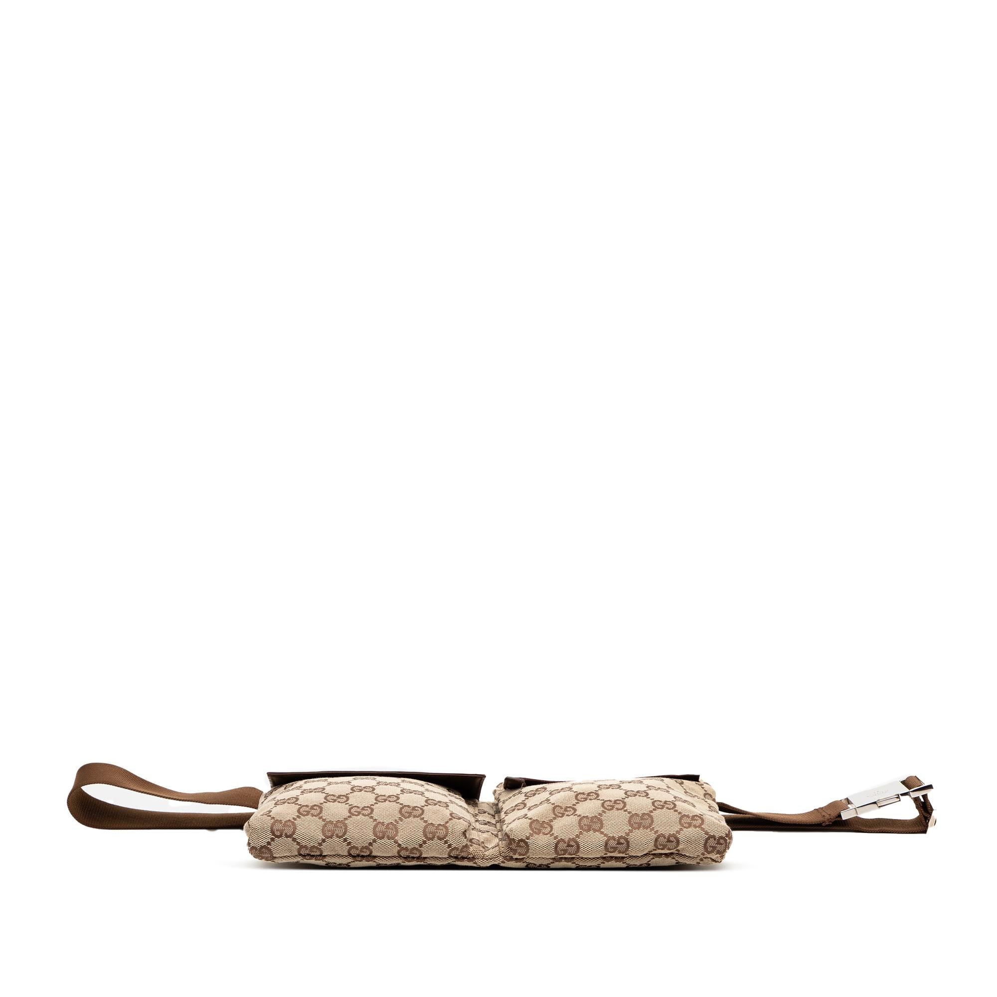 Gucci GG Canvas Double Pocket Belt Bag