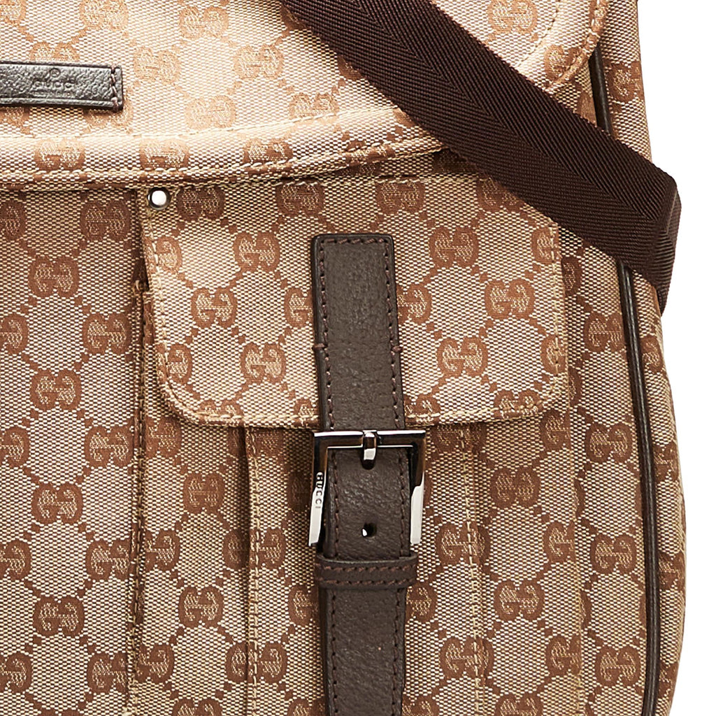 Gucci GG Canvas Double Pocket Flap Messenger (SHG-35377)