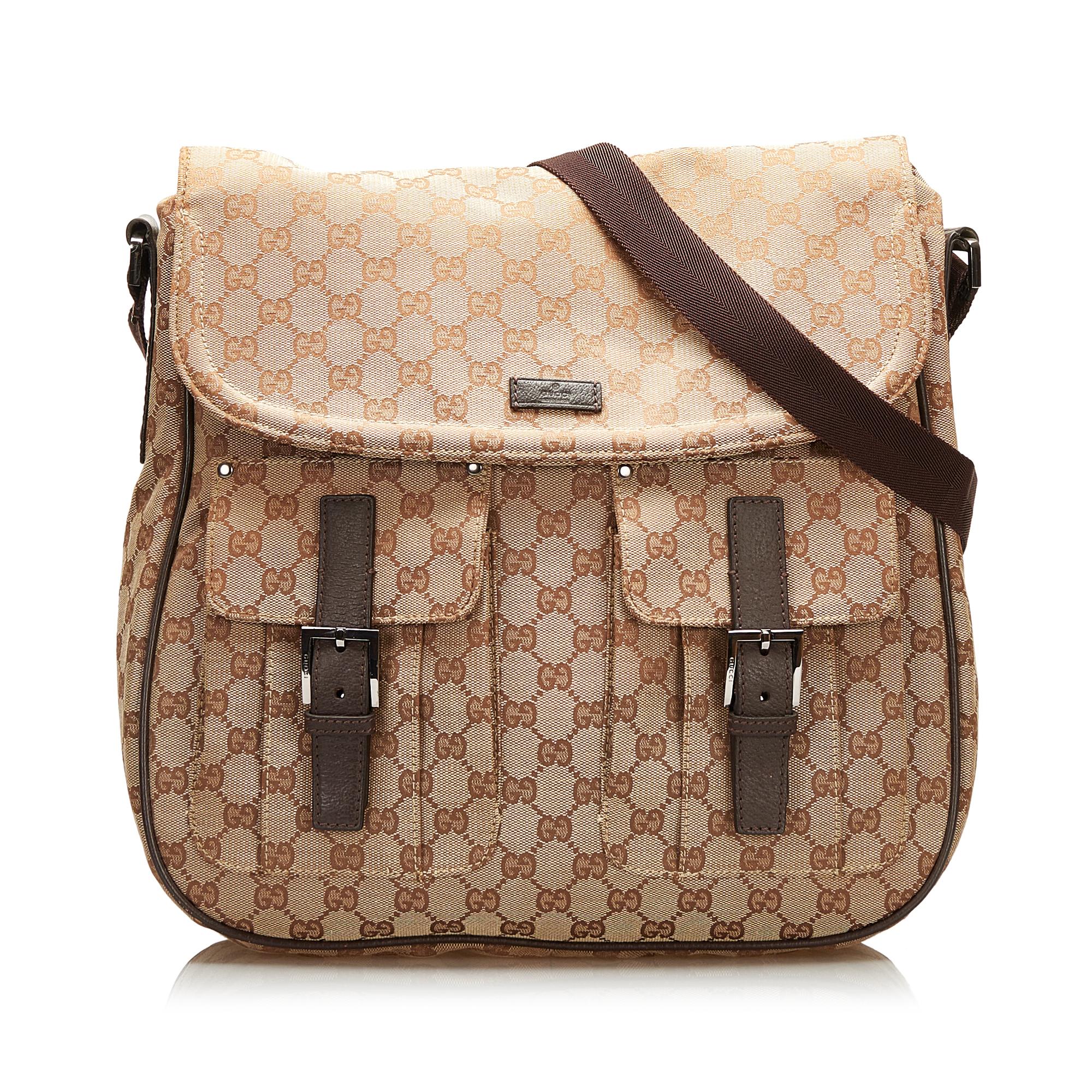 Gucci GG Canvas Double Pocket Flap Messenger (SHG-35377)
