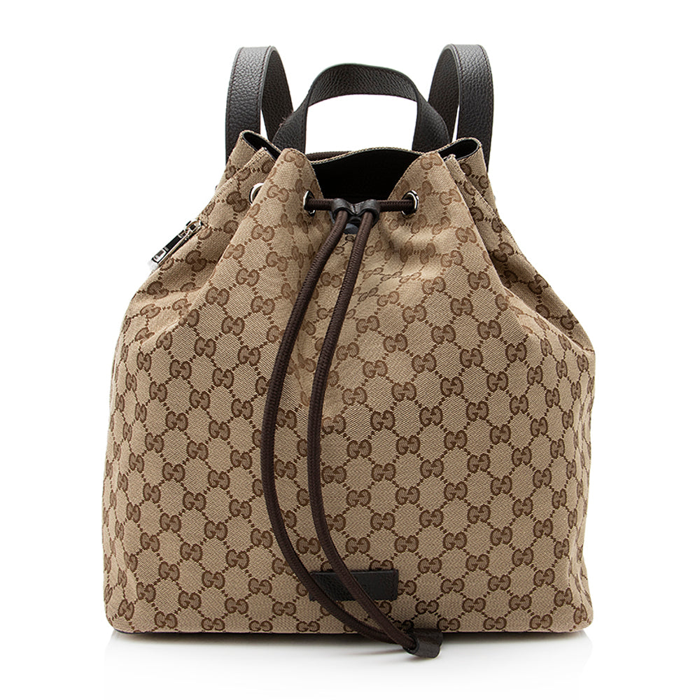 Gucci Gucci Canvas Drawstring Backpack (SHF-20125)