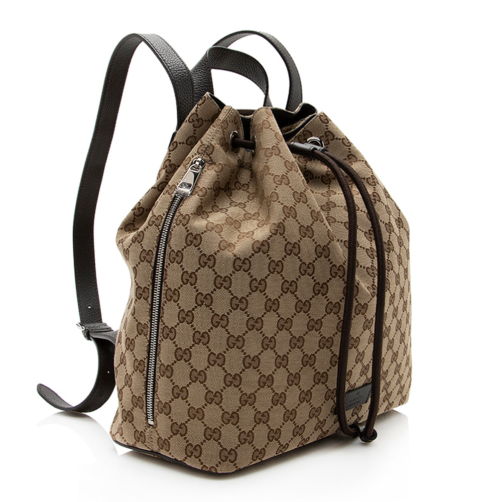 Gucci Gucci Canvas Drawstring Backpack (SHF-20125)