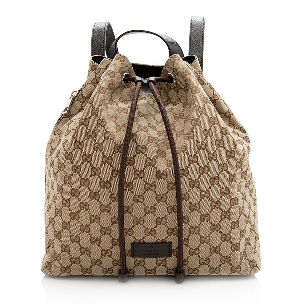 Gucci Gucci Canvas Drawstring Backpack (SHF-20580)