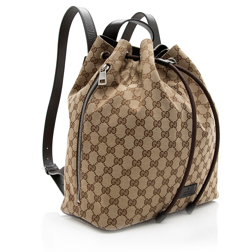 Gucci Gucci Canvas Drawstring Backpack (SHF-20580)