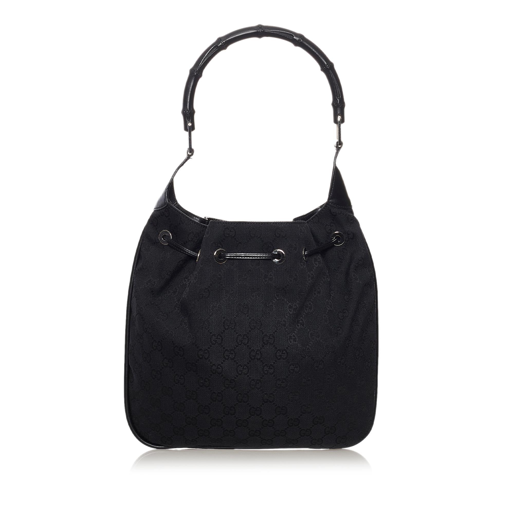 Gucci Gucci Canvas Drawstring Hobo Bag (SHG-33033)