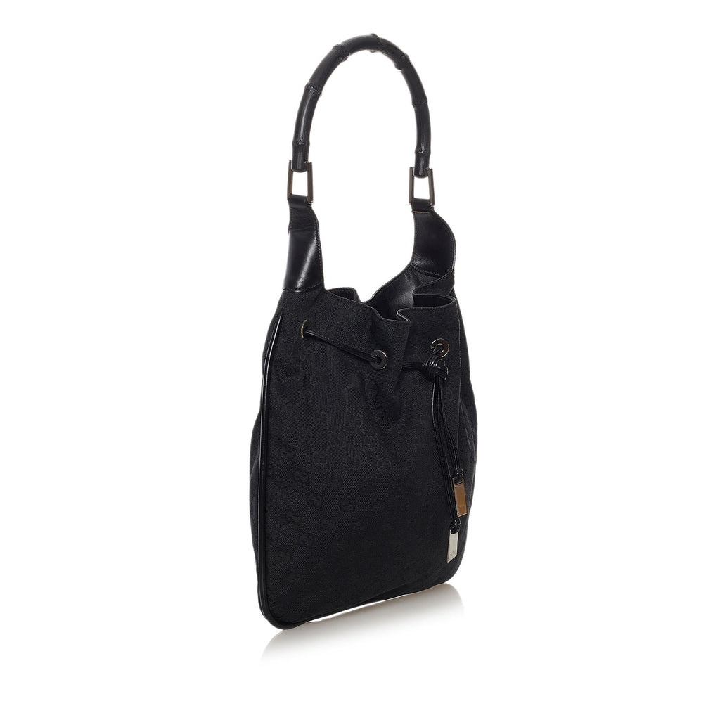 Gucci Gucci Canvas Drawstring Hobo Bag (SHG-33033)
