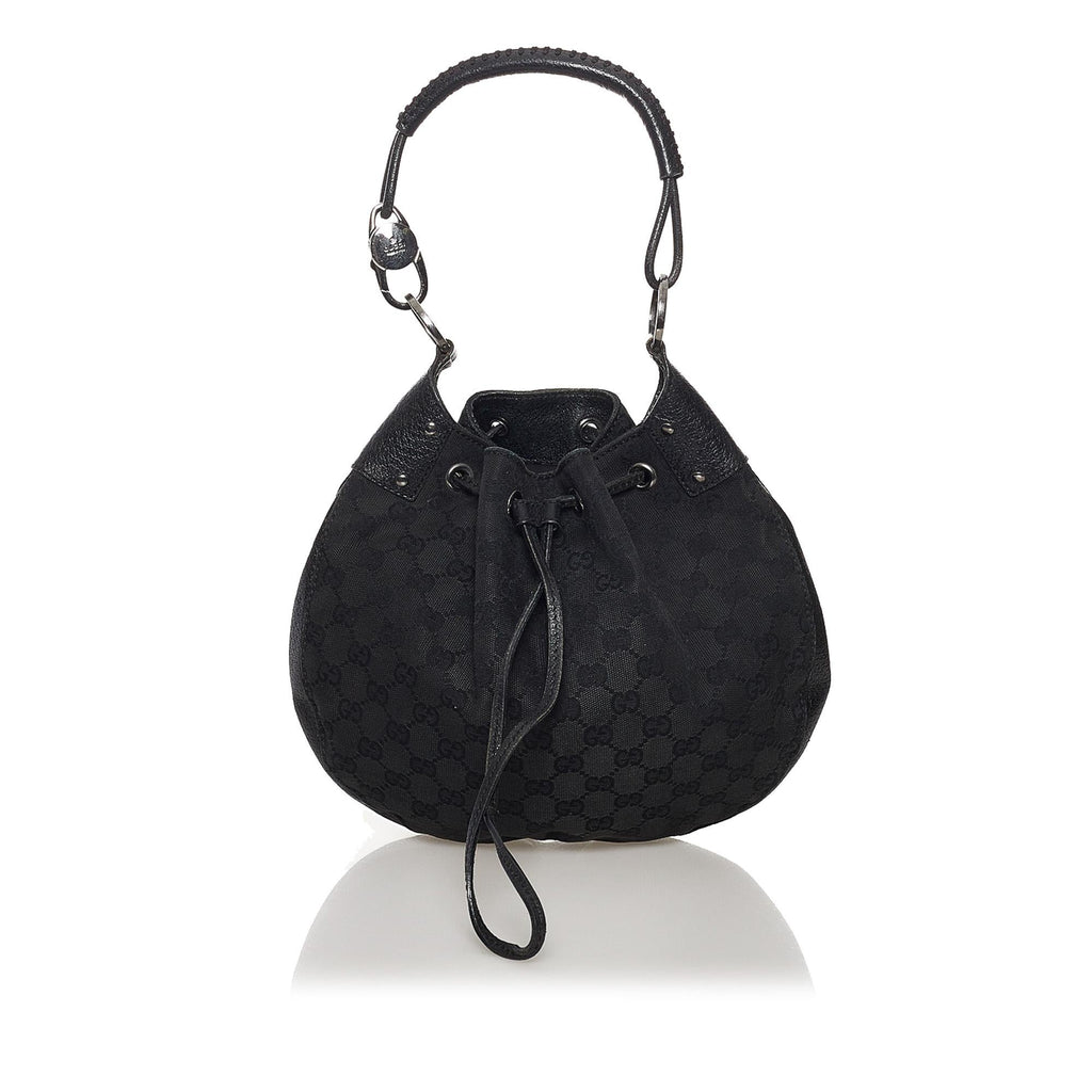 Gucci Gucci Canvas Drawstring Shoulder Bag (SHG-32220)