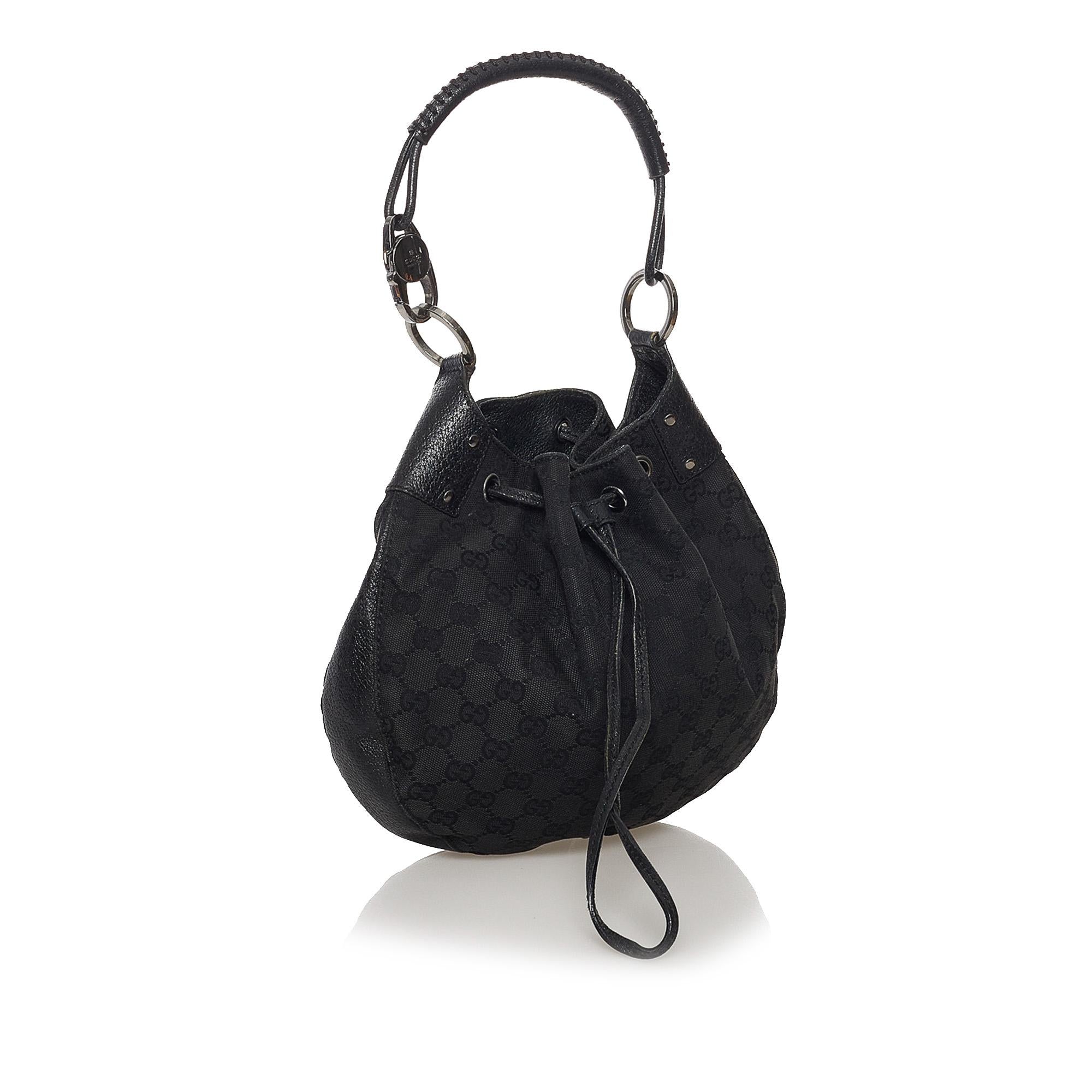 Gucci Gucci Canvas Drawstring Shoulder Bag (SHG-32220)