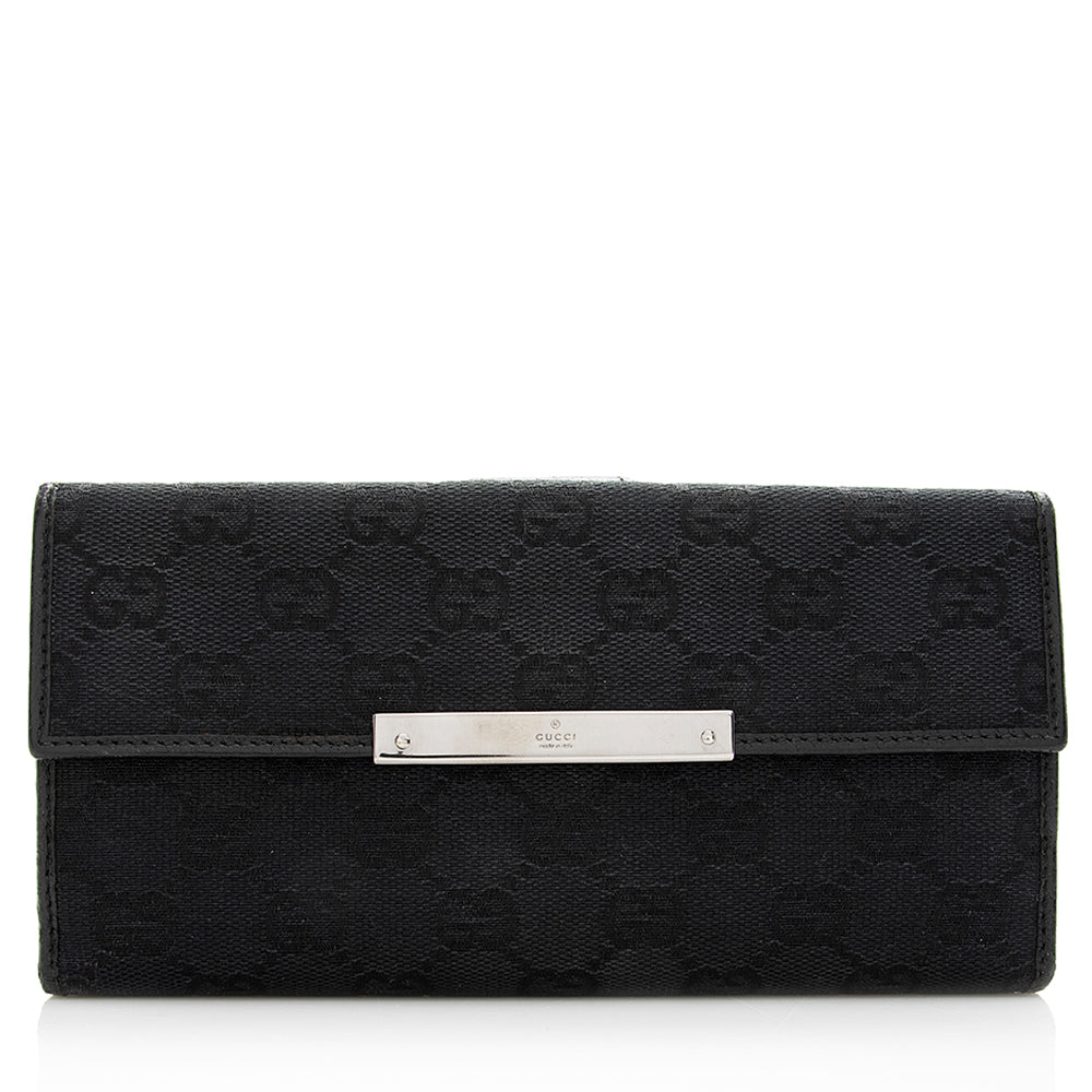 Gucci Gucci Canvas Flap Continental Wallet - FINAL SALE (SHF-19909)