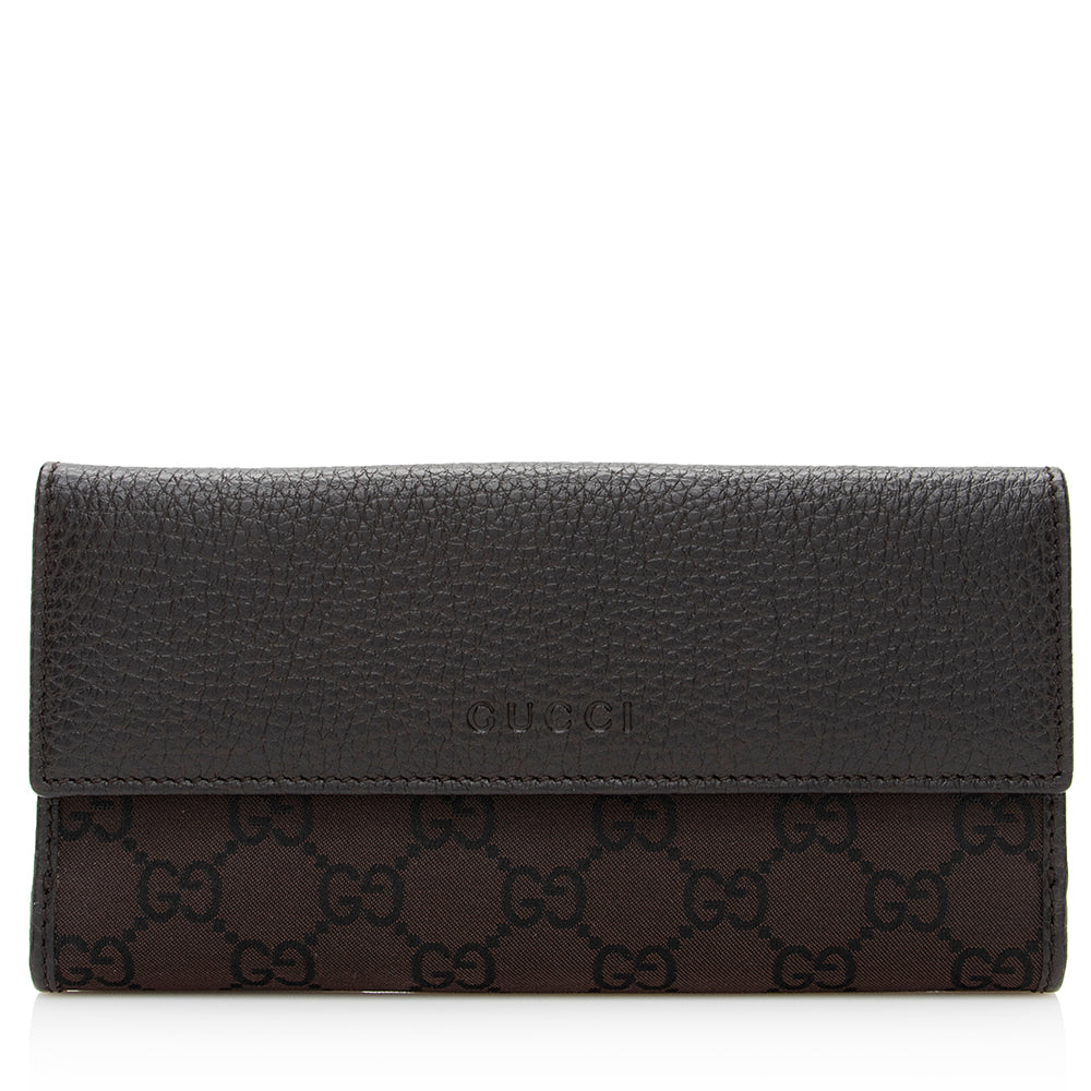 Gucci Gucci Canvas Flap Continental Wallet (SHF-20696)