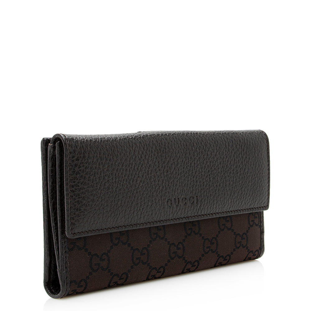 Gucci Gucci Canvas Flap Continental Wallet (SHF-20696)