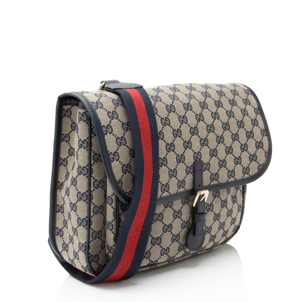 Gucci GG Canvas Buckle Flap MessLBger