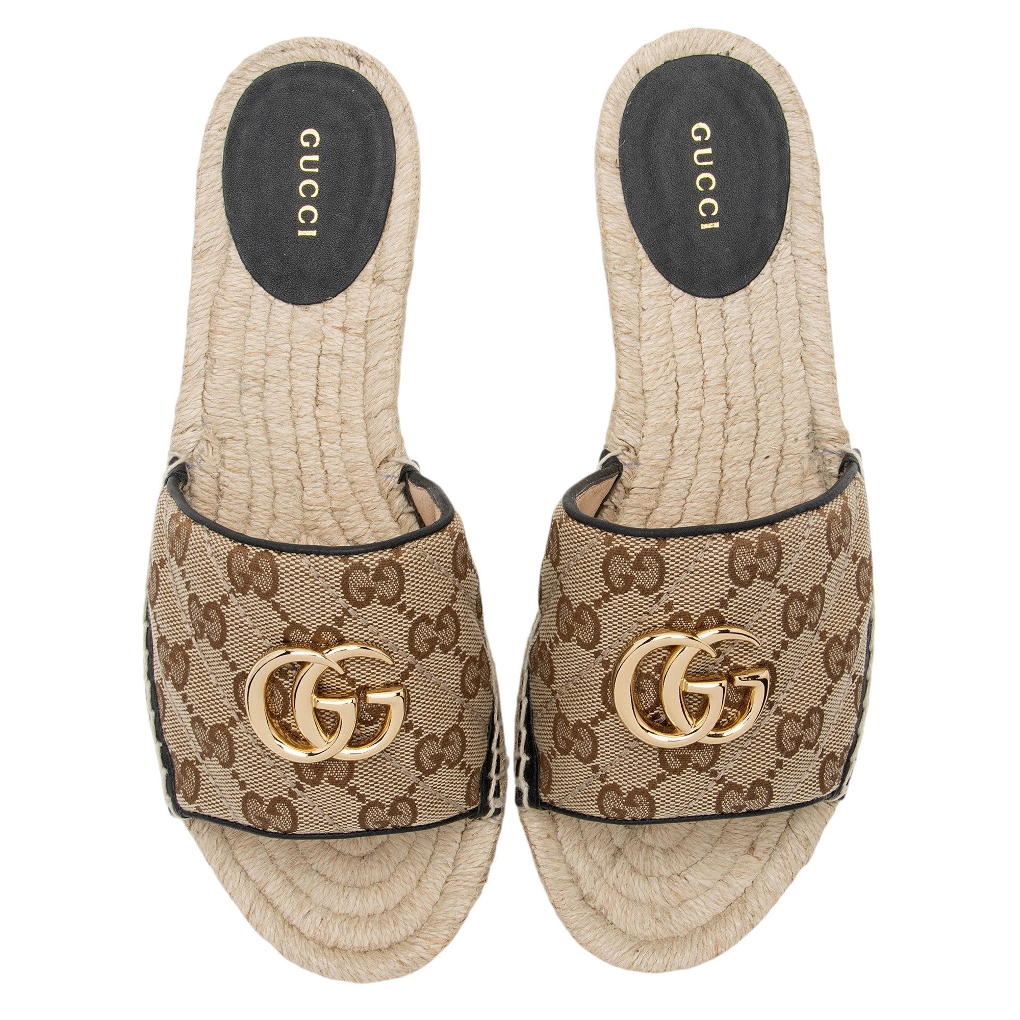 Gucci GG Canvas GG Marmont Pilar Espadrille Slides - Size 8.5 / 38.5 (SHF-pnlKc7)