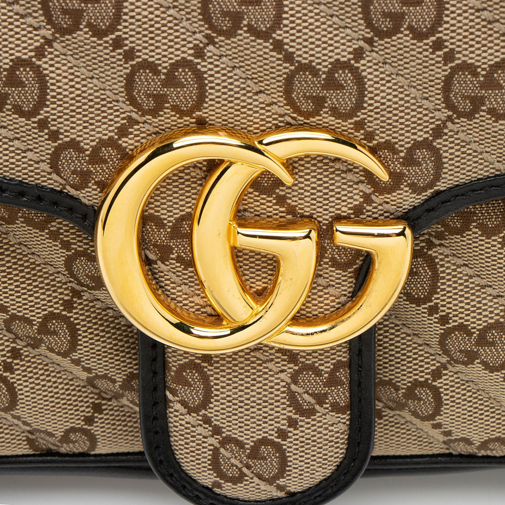 Gucci GG Canvas GG Marmont Small Flap Shoulder Bag (SHF-gUhUoV)