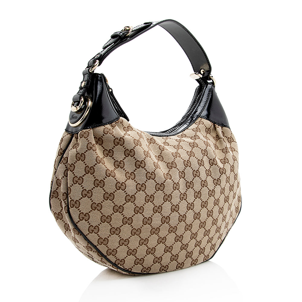 Gucci Gucci Canvas Glam Hobo (SHF-20542)