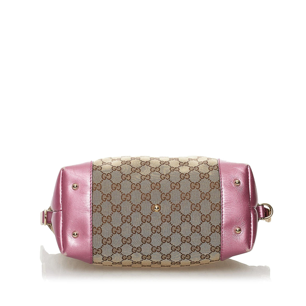 Gucci Gucci Canvas Heart Bit Satchel (SHG-32482)