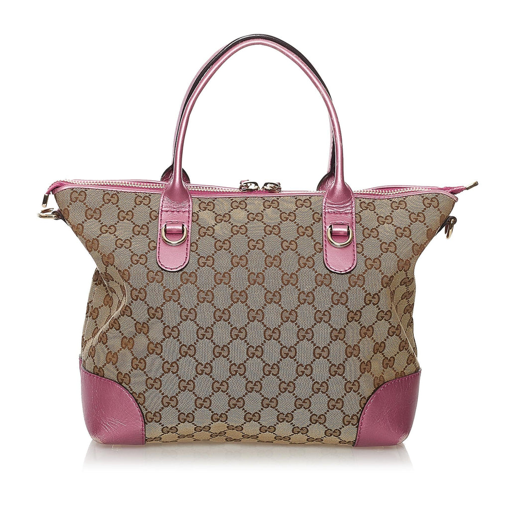 Gucci Gucci Canvas Heart Bit Satchel (SHG-32482)