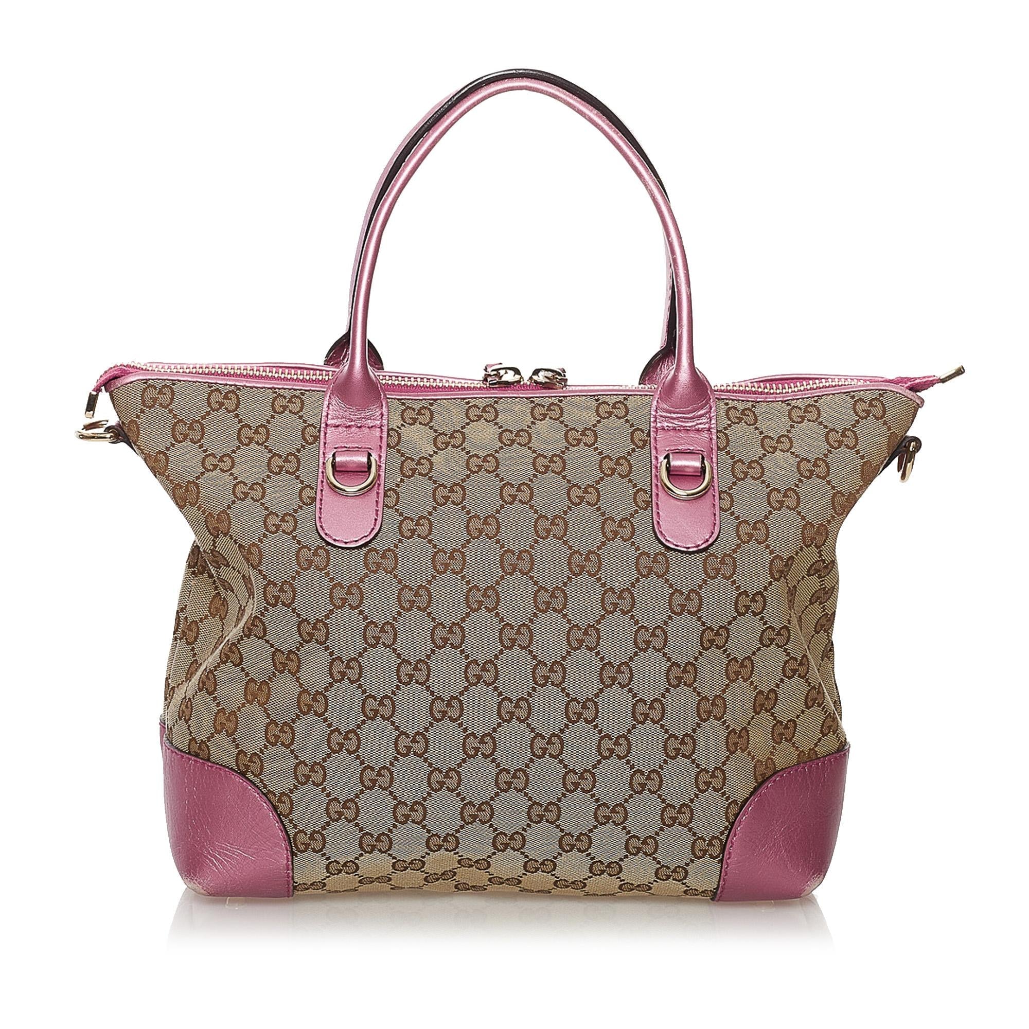 Gucci Gucci Canvas Heart Bit Satchel (SHG-32482)