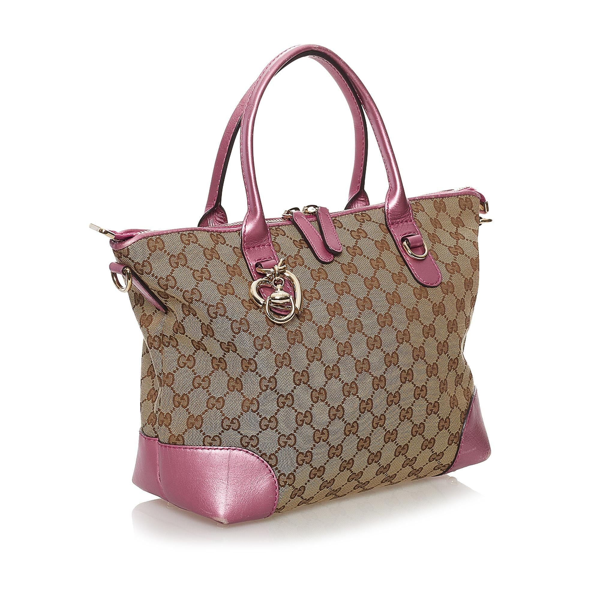 Gucci Gucci Canvas Heart Bit Satchel (SHG-32482)