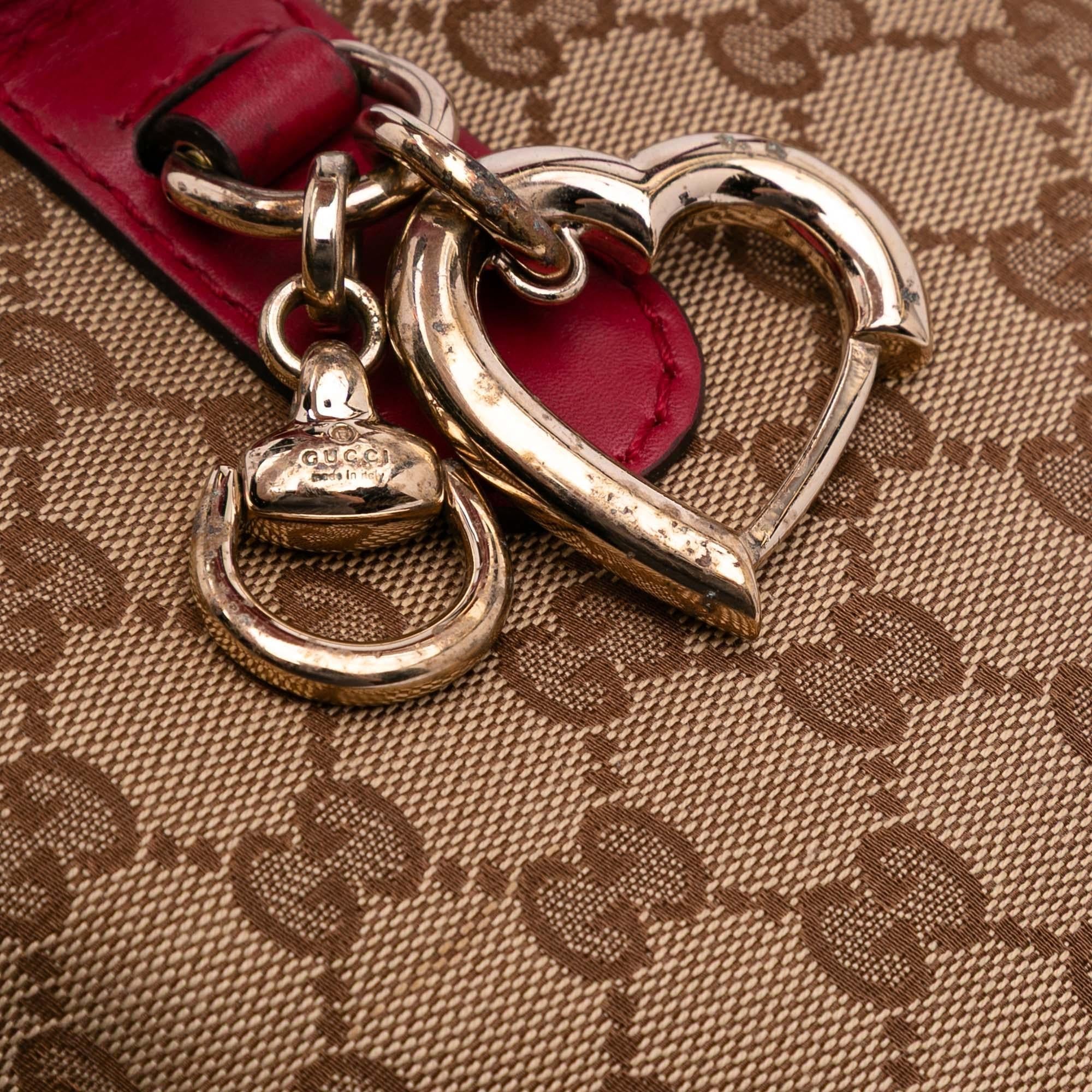 Gucci GG Canvas Heart Bit Satchel