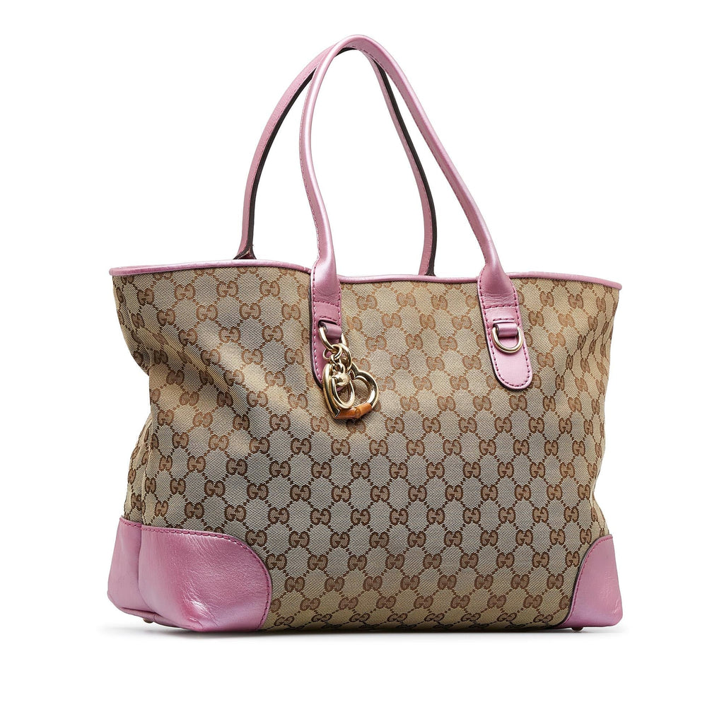 Gucci GG Canvas Heart Bit Tote (SHG-8tNWwL)