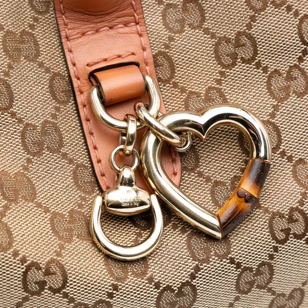 Gucci GG Canvas Heart Bit Tote