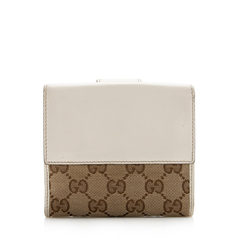 Gucci Gucci Canvas Heart French Compact Wallet (SHF-17615)