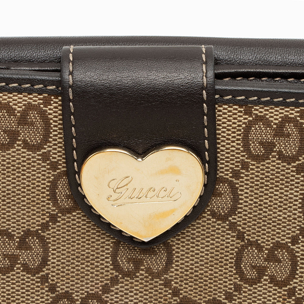 Gucci GG Canvas Heart Script ContinLBtal Wallet