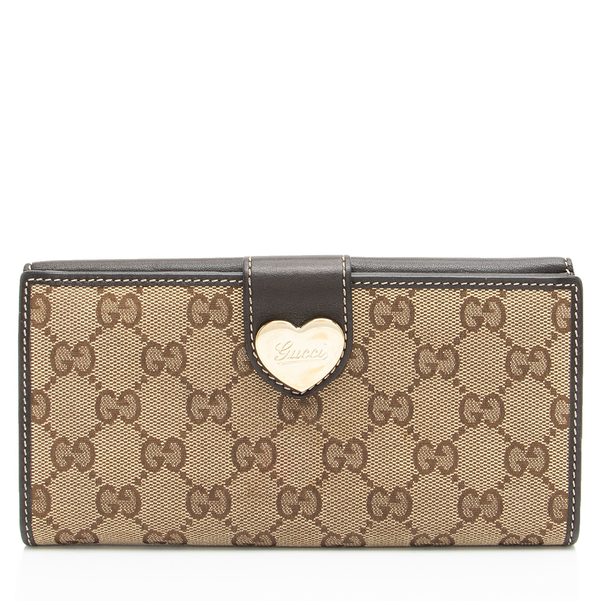 Gucci GG Canvas Heart Script ContinLBtal Wallet