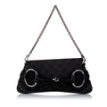 Gucci GG Canvas Horsebit Chain Baguette (SHG-uZLe9a)