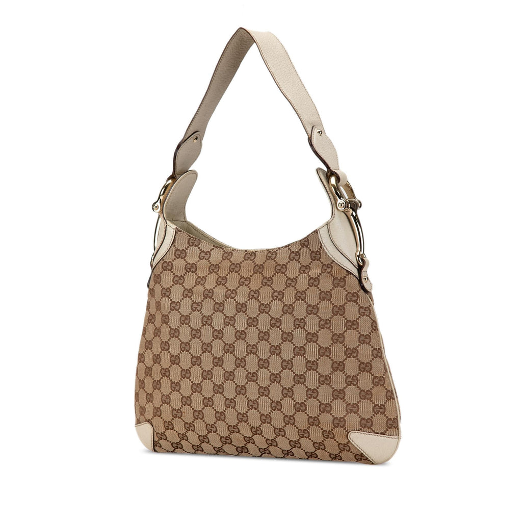 Gucci GG Canvas Horsebit Creole Hobo Bag (SHG-W6hAf3)