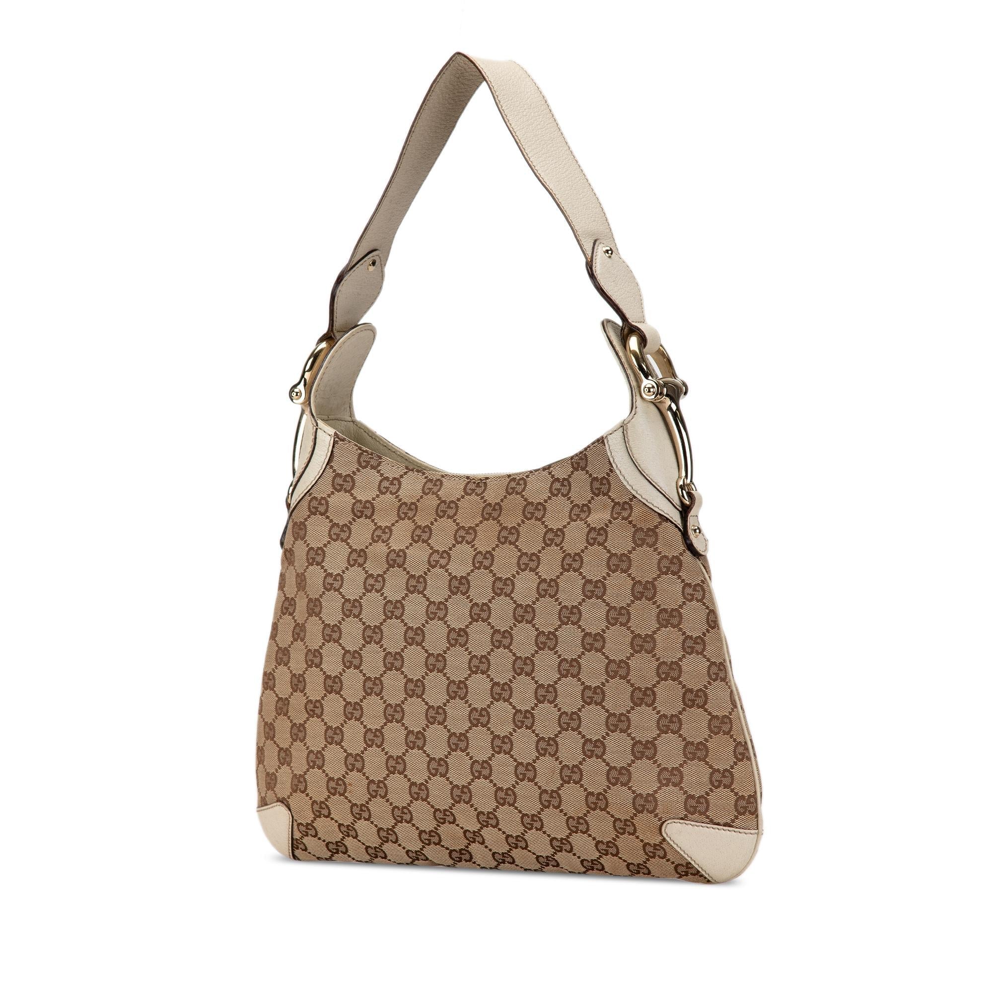 Gucci GG Canvas Horsebit Creole Hobo Bag (SHG-W6hAf3)