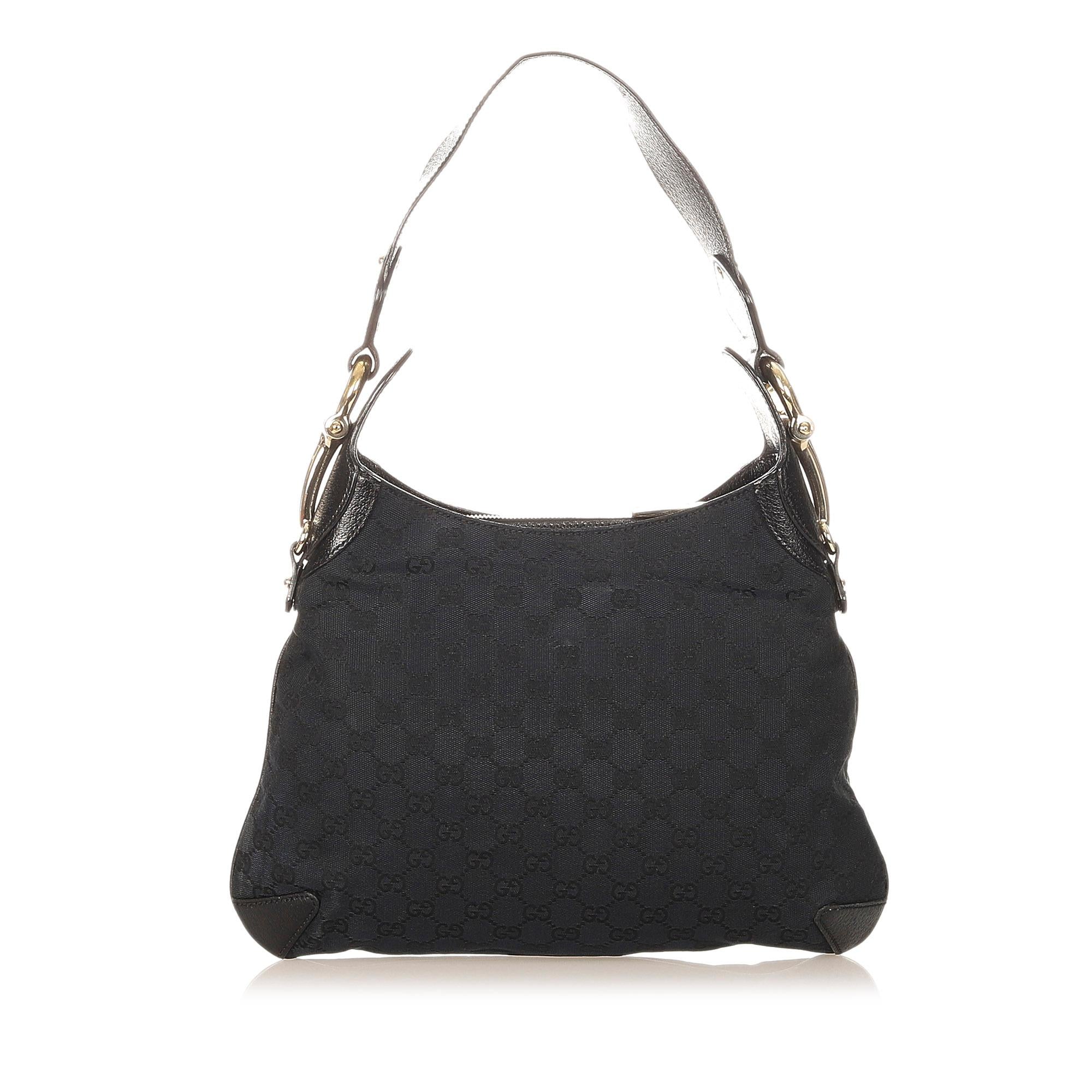 Gucci Gucci Canvas Horsebit Creole Shoulder Bag (SHG-32128)