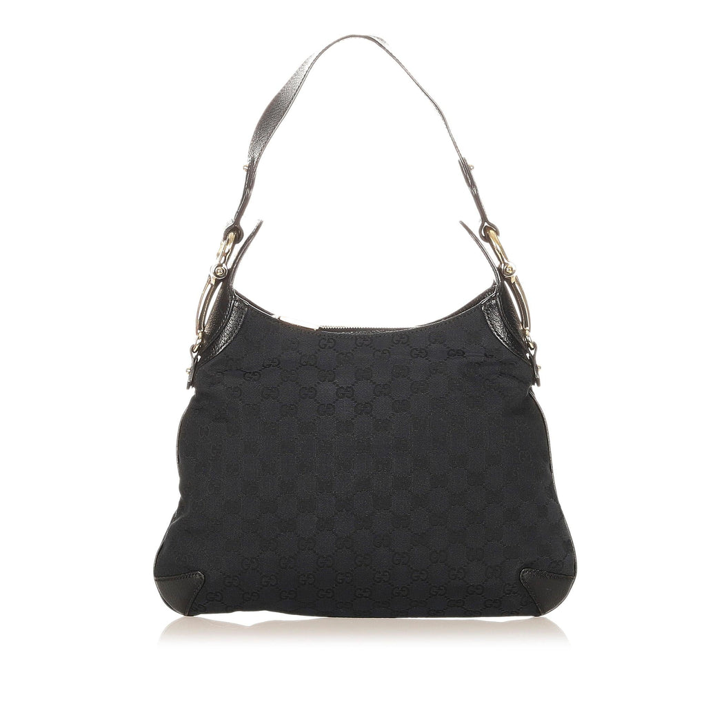 Gucci Gucci Canvas Horsebit Creole Shoulder Bag (SHG-32128)