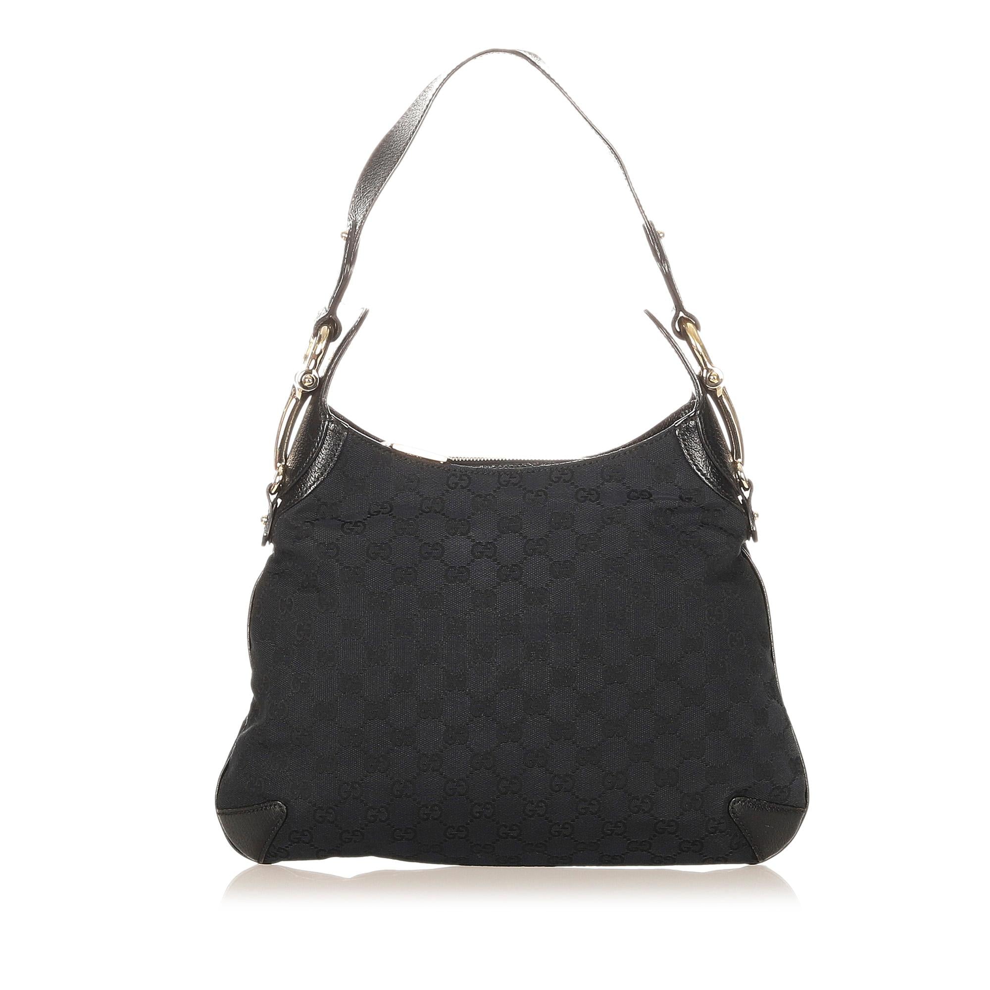 Gucci Gucci Canvas Horsebit Creole Shoulder Bag (SHG-32128)