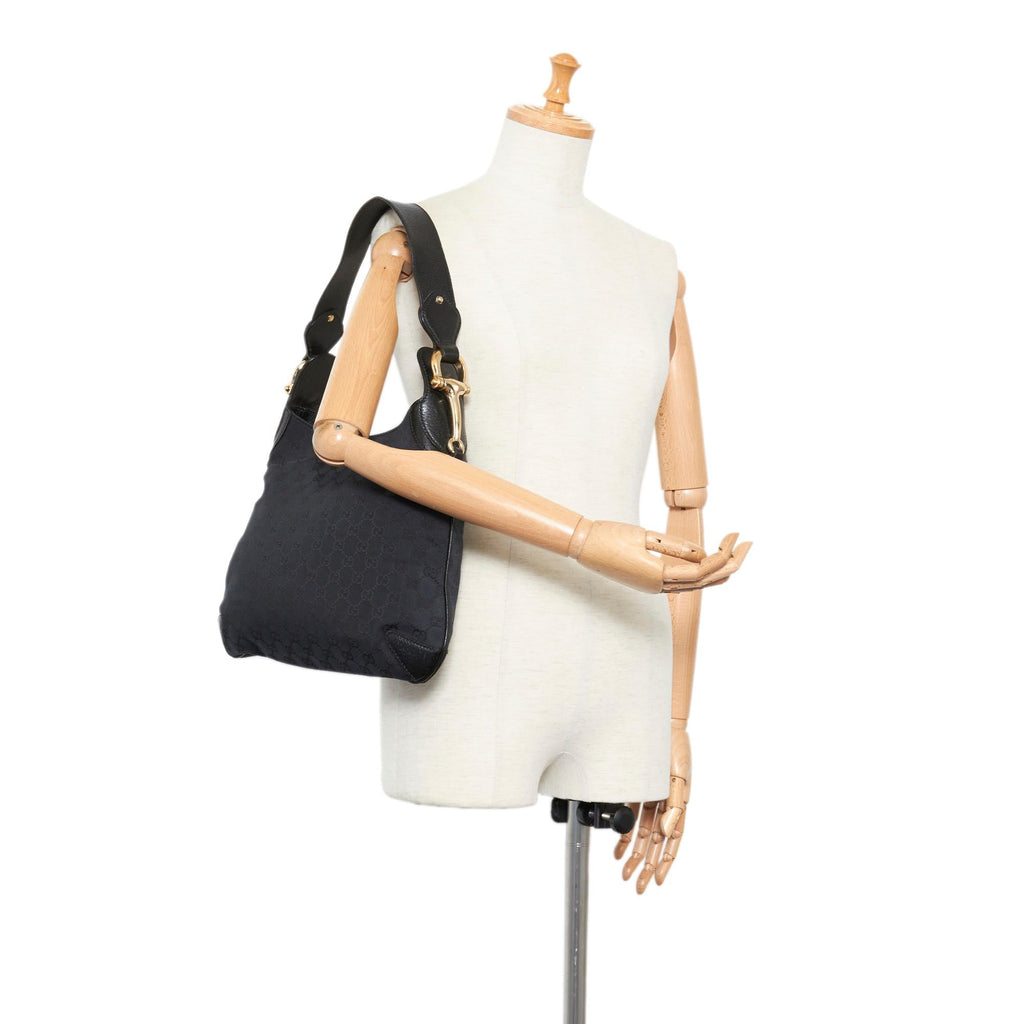 Gucci Gucci Canvas Horsebit Creole Shoulder Bag (SHG-32128)